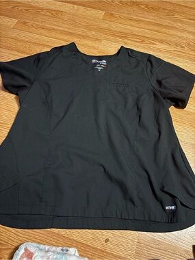 Grey's Anatomy women’s spandex stretch Black V-Neck Scrub Top size 2 x